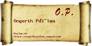 Ongerth Pálma névjegykártya